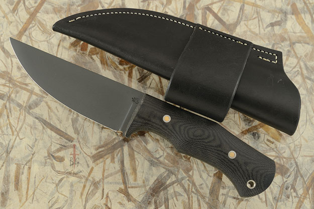 Belt Knife with Black Canvas Micarta