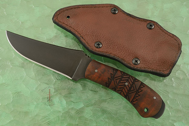 Crusher Belt Knife with Maple, Tribal Markings