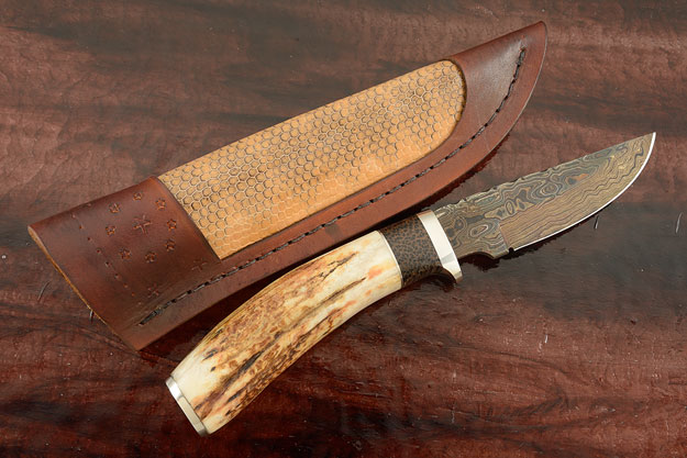 Damascus Hunter with Sambar Stag and Black Palm