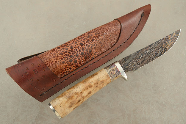 Damascus Hunter with Oosic and Box Elder Burl