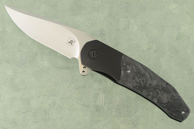 A3 Bolster Lock Flipper with Marbled Carbon Fiber (Double Ceramic IKBS)