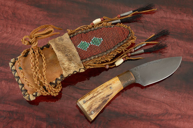 Small Skinner with Stag and Beaded Sheath