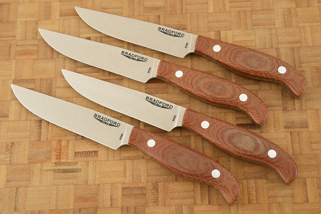 Gatsby Steak Knife with Natural Canvas Micarta (Set of 4)