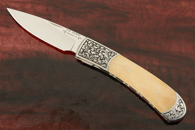 Engraved Robin Folder with Mammoth Ivory