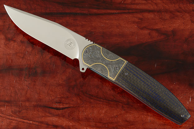 L28 Flipper with Carbon Fiber, Engraved Zirconium and Gold Inlay (Ceramic IKBS)