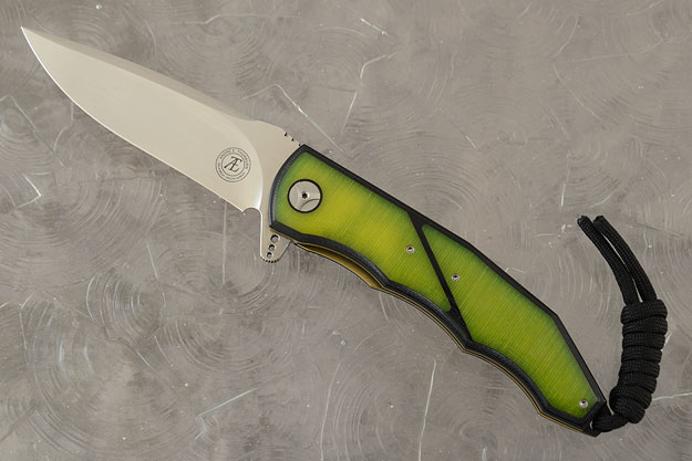 L53 Interframe Flipper with Black G10 and Translucent Green Inlay (Ceramic IKBS)