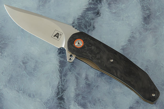 A5 Flipper with Marbled Carbon Fiber and Orange G10 (IKBS)