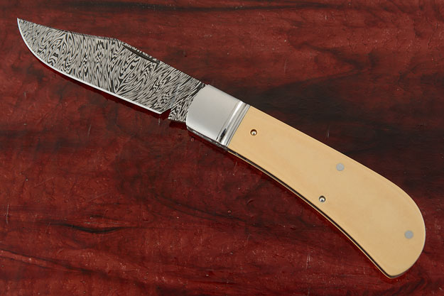 Lanny's Clip with Damascus and Ivory Paper Micarta