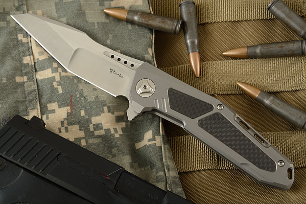 K-3 Flipper - Ti, Carbon Fiber, and Satin Finished CTS-204P Tanto