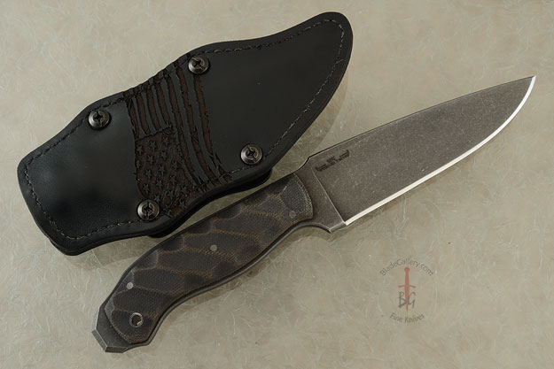 Crusher Spike Belt Knife  - Special Edition of Only Three Made - Sculpted Green Micarta