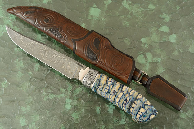 Ancient Fighter with Mammoth Molar and Damascus<br><i>Best Art Knife,</i> ICCE 2018