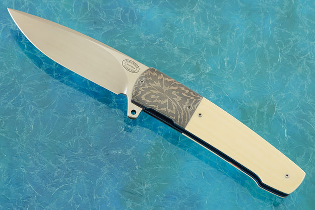 LL07 Flipper with Antique Westinghouse Micarta and Damascus (IKBS) - M390