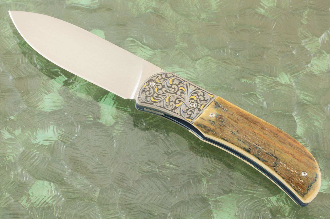 Sahara Signature with Mammoth Bark and Engraved Zirconium with Gold Inlay