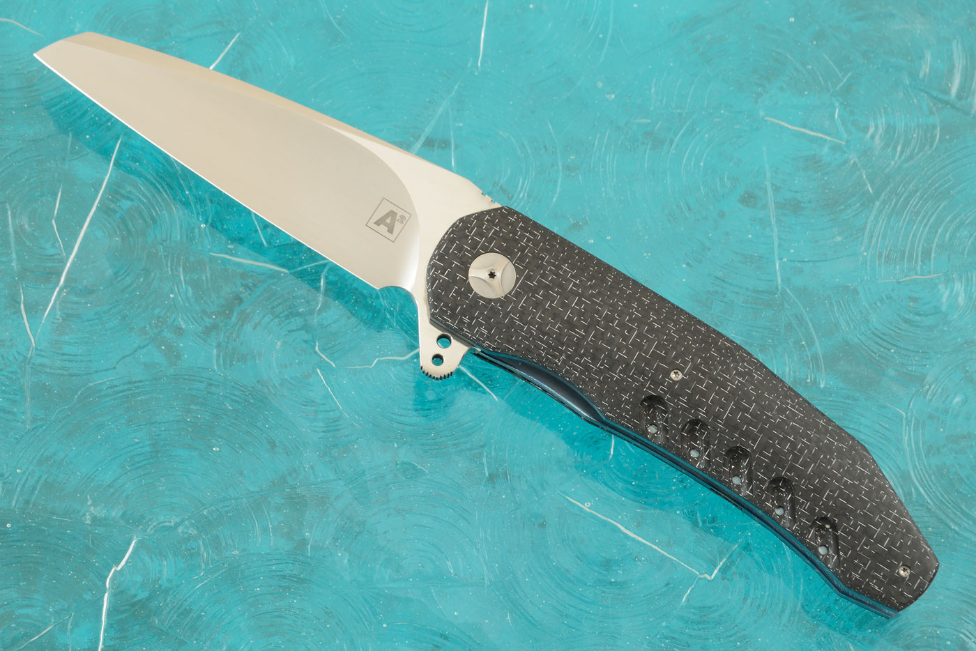 A3 Wharncliffe Flipper with Silver Strike Carbon Fiber (Double Row Ceramic IKBS)