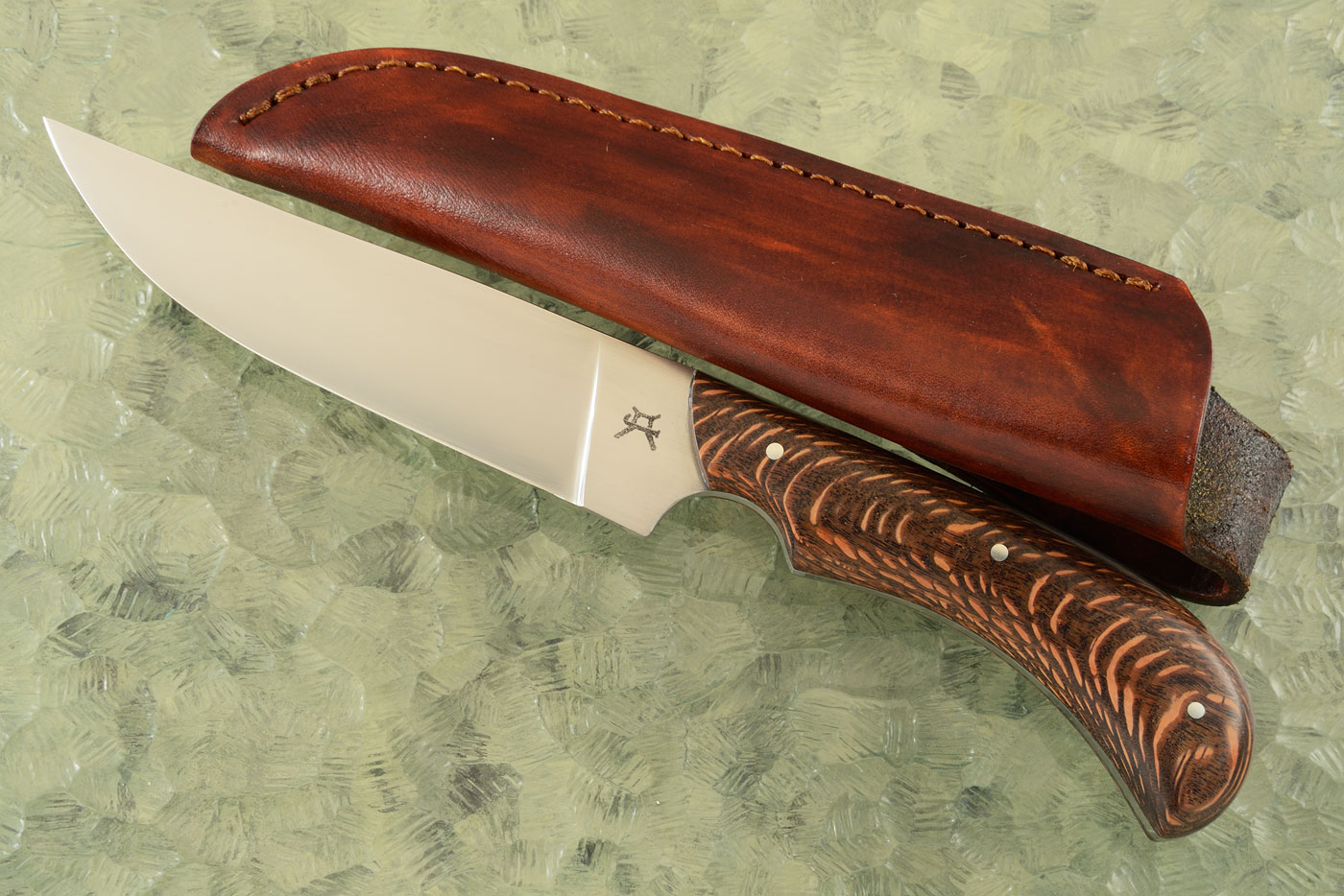 Hunting Knife with Leopardwood